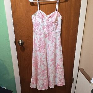 Shein Pink and White Floral Dress
